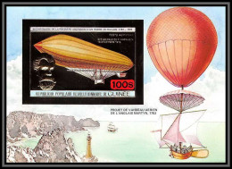 85843/ N°68 B Ballon Airship Dirigeable 1872 Haenlein Guinée Guinea OR Gold Stamps ** MNH Non Dentelé Imperf - Montgolfières