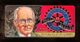 85834b/ N°103 B Paul Harris Rotary Club Guinée Guinea OR Gold Stamps ** MNH Non Dentelé Imperf - Rotary, Lions Club