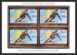 85830/ N°971 A Sarajevo SKI 1984 Jeux Olympiques Olympic Games Guinée Guinea OR Gold Stamps ** MNH Bloc 4 - Guinea (1958-...)