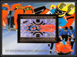 85829/ N°79 B Bobsleigh Sarajevo SKI 1984 Jeux Olympiques Olympic Games Guinée Guinea OR Gold ** MNH Non Dentelé Imperf - Guinea (1958-...)