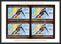 85831/ N°971 B Sarajevo SKI 1984 Jeux Olympiques Olympic Games Guinée Guinea OR Gold Bloc 4 ** MNH Non Dentelé Imperf - Guinée (1958-...)