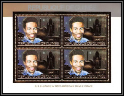 85820/ N°1033 A Espace (space) Shuttle BLUFORD Guinée Guinea OR Gold Stamps ** MNH Bloc 4 Cote 128 - Afrika