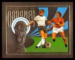 85812b/ N°586 B Football Soccer Munich 1974 Dahomey OR Gold Stamps ** MNH Non Dentelé Imperf - 1974 – Allemagne Fédérale