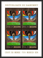 85807/ N°610 B Football Soccer Munich 1974 Dahomey OR Gold Stamps ** MNH COTE 160 Non Dentelé Imperf BLOC 4 - 1974 – West Germany
