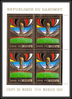 85806/ N°610 A Football Soccer Munich 1974 Dahomey OR Gold Stamps ** MNH COTE 60 BLOC 4 - 1974 – Westdeutschland