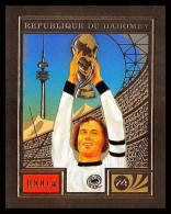 85802/ N°55 B Beckenbauer Football Soccer Munich 1974 Dahomey OR Gold Stamps ** MNH Non Dentelé Imperf - Bénin – Dahomey (1960-...)