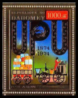 85800b/ N°597 A UPU Locomotive Train Dahomey OR Gold Stamps ** MNH  - Benin – Dahomey (1960-...)