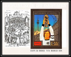 85802/ N°55 B Beckenbauer Football Soccer Munich 1974 Dahomey OR Gold Stamps ** MNH Non Dentelé Imperf - 1974 – Westdeutschland