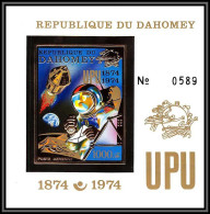 85798/ N°40 B UPU Apollo Espace (space) Dahomey OR Gold Stamps ** MNH RRR Non Dentelé Imperf - Afrique