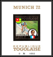 85789/ Togo N°72 B Cycling Morelon France Jeux Olympiques (olympic Games) Munich 1972 OR Gold ** MNH Non Dentelé Imperf - Togo (1960-...)