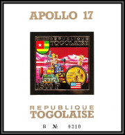 85787/ N°73 B (965B) Apollo 17 Espace Togo OR Gold Stamps ** MNH Non Dentelé Imperf Cote 90 Euros - Togo (1960-...)