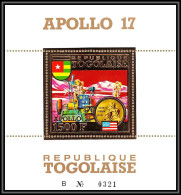 85787c/ N°73 A (965A) Apollo 17 Espace Togo OR Gold Stamps ** MNH Non Dentelé Imperf Cote 75 Euros - Afrika