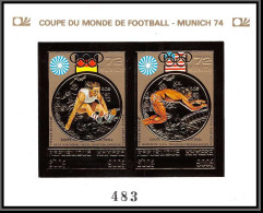 85772 Mi Bloc N°35 B Overprint Jeux Olympiques Olympic Games Munich 72 Khmère Cambodia ** MNH OR Gold Non Dentelé Imperf - Cambodia