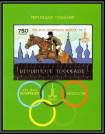 85754b N°156 B Jumping Cheval Horse Moscou 1980 Jeux Olympiques Olympic Games Togo OR Gold Non Dentelé Imperf ** MNH - Ete 1980: Moscou