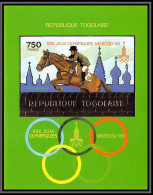 85754b N°156 B Jumping Cheval Horse Moscou 1980 Jeux Olympiques Olympic Games Togo OR Gold Non Dentelé Imperf ** MNH - Jumping