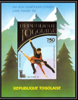 85752 N°153 B Lake Placid Skating Jeux Olympiques Olympic Games 1980 Usa Togo OR Gold Stamps ** MNH Non Dentelé Imperf - Togo (1960-...)