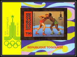 85751 N°157 B Lutte Wrestling Moscou 1980 Jeux Olympiques Olympic Games Togo OR Gold Non Dentelé Imperf ** MNH - Lutte