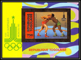 85751 N°157 B Lutte Wrestling Moscou 1980 Jeux Olympiques Olympic Games Togo OR Gold Non Dentelé Imperf ** MNH - Togo (1960-...)