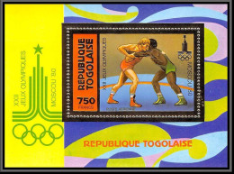 85750 N°157 A Lutte Wrestling Moscou 1980 Jeux Olympiques Olympic Games Togo Timbres OR Gold Stamps ** MNH - Lucha