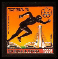 85747 N°604 B Sprint Montreal 1976 Jeux Olympiques Olympic Games Sénégal OR Gold Stamps ** MNH Non Dentelé Imperf - Senegal (1960-...)