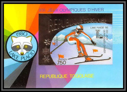 85748b Bloc N°152 B Lake Placid Ski Jeux Olympiques Olympic Games 1980 Usa Togo OR Gold Stamps ** MNH Non Dentelé Imperf - Invierno 1980: Lake Placid