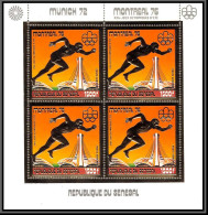 85746 N°604 Sprint Montreal 1976 Jeux Olympiques Olympic Games Sénégal Timbres OR Gold Stamps ** MNH Bloc 4 - Sénégal (1960-...)