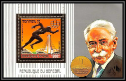 85746b BF N° 19 A Coubertin Sprint Montreal 1976 Jeux Olympiques Olympic Games Sénégal Timbres OR Gold Stamps ** MNH - Sommer 1976: Montreal