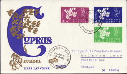 Chypre - Cyprus - Zypern FDC3 1961 Y&T N°189 à 191- Michel N°197 à 199 - EUROPA - Covers & Documents