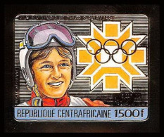 86055b/ N°305 B Weissflog Sarajevo Jeux Olympiques Olympic Games 1984 Centrafricaine OR Gold ** MNH Non Dentelé Imperf - Centraal-Afrikaanse Republiek