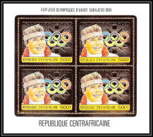 86054/ N°1069 A Max Julen Suisse Sarajevo Jeux Olympiques Olympic Games 1984 Centrafricaine OR Gold MNH Bloc 4 Discount - Hiver 1984: Sarajevo