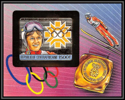 86055/ N°305 B Weissflog Sarajevo Jeux Olympiques Olympic Games 1984 Centrafricaine OR Gold ** MNH Non Dentelé Imperf - Centraal-Afrikaanse Republiek