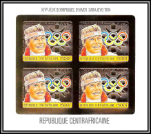 86053 1069 B Julen Suisse Sarajevo Jeux Olympiques Olympic Games 84 Centrafricaine OR Gold MNH Non Dentelé Imperf Bloc 4 - Inverno1984: Sarajevo