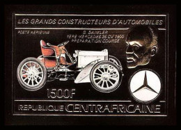 86051b N°245 B Mercedes Daimler Jellinek Voiture Cars Centrafrique Centrafricaine OR Gold ** MNH Non Dentelé Imperf - Voitures