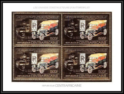 86048/ N°950 A Rolls Royce Voiture (Cars) Centrafrique Centrafricaine OR Gold ** MNH BLOC 4 Discount - Central African Republic