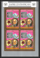 86041/ N°598 A Rowland HILL UPU Stamps On Stamps Centrafrique Centrafricain OR Gold Stamps ** MNH Bloc 4 Discount - Rowland Hill