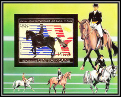 86029 N°255 B Dressage Jeux Olympiques Olympic Games Los Angeles 1984 Centrafricaine OR Gold ** MNH Non Dentelé Imperf - Central African Republic