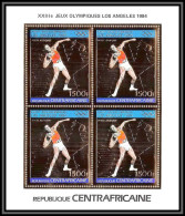 86025 N°968 A Shot Put Jeux Olympiques Olympic Games Los Angeles 1984 Centrafricaine OR Gold ** MNH Espace Space BLOC 4 - Athletics