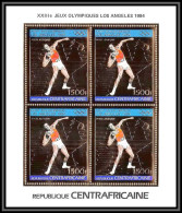 86025 N°968 A Shot Put Jeux Olympiques Olympic Games Los Angeles 1984 Centrafricaine OR Gold ** MNH Espace Space BLOC 4 - Verano 1984: Los Angeles