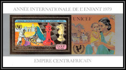 86022/ N°56 A Echecs Chess Unicef Child Year 1979 Centrafrique Centrafricaine OR Gold Stamps ** MNH - Schach