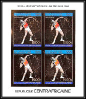 86024 Shot Put 968 B Jeux Olympiques Olympic Games Los Angeles 1984 Centrafricaine OR Gold MNH Non Dentelé Imperf Bloc 4 - Leichtathletik