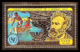 86021b/ N°57 A Jules Verne Espace (space) Baloon Child Year 1979 Centrafricaine OR Gold ** MNH - Zentralafrik. Republik