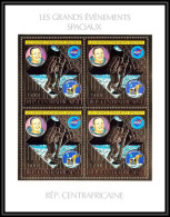 86015/ N°670 A Espace (moon Space) ARMSTRONG Apollo 11 Centrafrique Centrafricaine OR Gold ** MNH Bloc 4 NASA Discount - Afrique