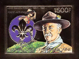 86013b/ N°314 B Baden-Powell Scout Scouting Jamboree 1984 Centrafricaine OR Gold ** MNH Non Dentelé Imperf - Unused Stamps
