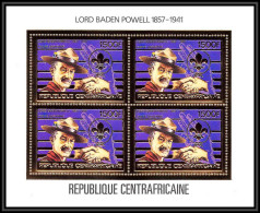 86009/ N°1082 A Baden-Powell Scout Scouting Jamboree 1984 Centrafrique Centrafricaine OR Gold ** MNH Bloc 4 Cote 60 - Central African Republic