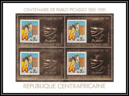 86006/ N°748 A 1981 Picasso Tableau Painting Centrafrique Centrafricain OR Gold ** MNH Bloc 4 Cote 60 - Centrafricaine (République)