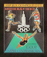 86003b/ N°66 B Moscou Jeux Olympiques Olympic Games 1980 Centrafrique Centrafricaine OR Gold ** MNH Non Dentelé Imperf - Ete 1980: Moscou