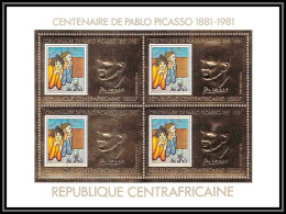86006/ N°748 A 1981 Picasso Tableau Painting Centrafrique Centrafricain OR Gold ** MNH Bloc 4 Cote 60 - Picasso