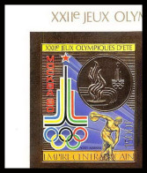 86001b N°622 B Moscou Jeux Olympiques Olympic Games 1980 Centrafricaine OR Gold ** MNH Non Dentelé Imperf - Sommer 1980: Moskau