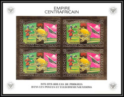 85995/ N°547 B UPU Concorde Avion Plane Centrafrique Centrafricain OR Gold Stamps ** MNH Non Dentelé Imperf Bloc 4 - Central African Republic