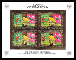 85995/ N°547 B UPU Concorde Avion Plane Centrafrique Centrafricaine OR Gold Stamps ** MNH Non Dentelé Imperf Bloc 4 - U.P.U.